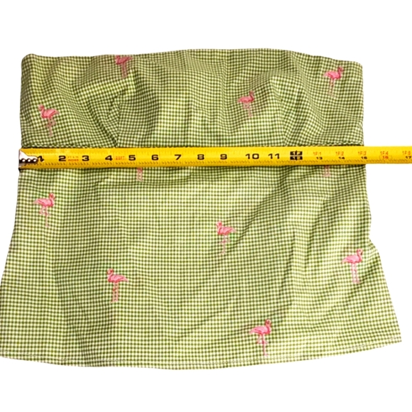 💐💐J.Crew Crop Plaid Pink Flamingo Crop Top. Size 4. - Picture 8 of 10